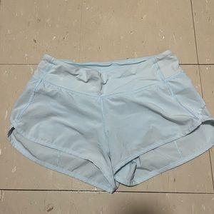 baby blue lululemon speed shorts size 4